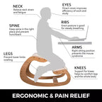 Chaise ergonomique à genoux, chaise de bureau à genoux robuste pour une meilleure posture, pour le modelage du corps, le soulagement du stress, la méditation, marron
