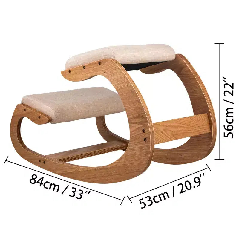 Ergonomic Kneeling Chair, Heavy Duty Better Posture Kneeling Stool Office Chair, for Body Shaping Relieveing Stress Meditation, Brown
