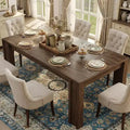 71 Long Dining Table for 6-8, Rectangular Farmhouse Kitchen Dining Room Table w/Wider H Legs & Large Wooden Tabletop, for Apartment, Kitchen