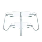 Table basse en verre de 45 cm, table basse moderne avec plateau en verre trempé pour salon