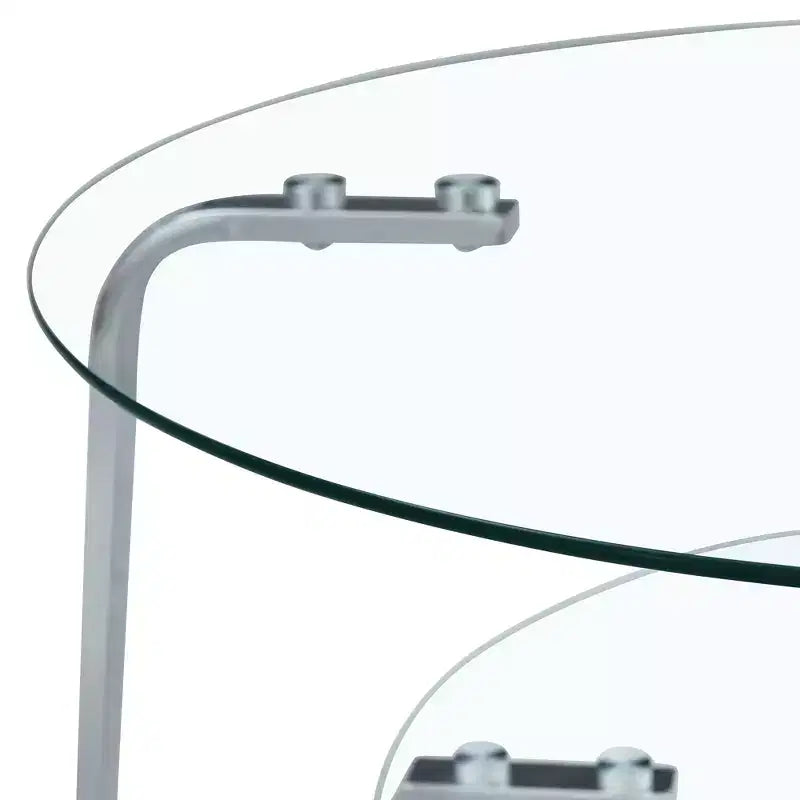 17.7 Glass Coffee Table, Modern Center Table with Tempered Glass Top for Living Room