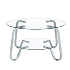 Table basse en verre de 45 cm, table basse moderne avec plateau en verre trempé pour salon