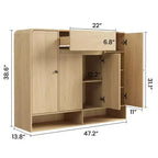Meuble à chaussures de 120 cm de large avec 4 portes et 1 tiroir, meuble de rangement pour chaussures d'entrée, de salon ou de chambre à coucher