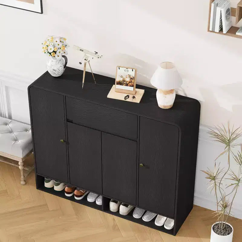 47.2 Shoe Storage Cabinet with 4 Doors and 1 Drawer, Entryway Shoe Organizer Cabinet for Hallway, Living Room or Bedroom