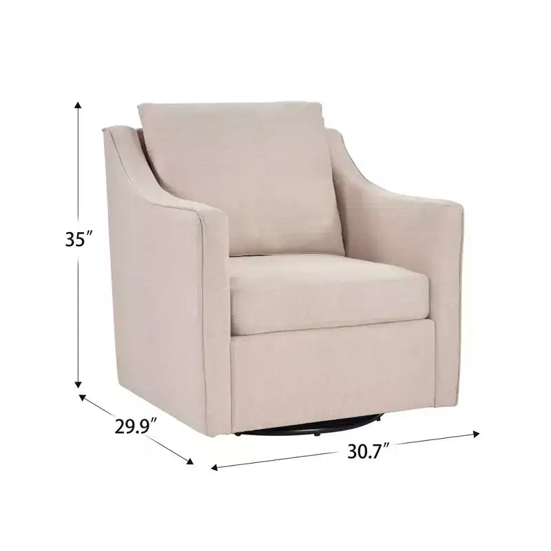 Bestier Swivel Accent Square Chair with Thick Padded Backrest Cushion, Lounge Reading Chair for Living Room Bedroom Small Spaces