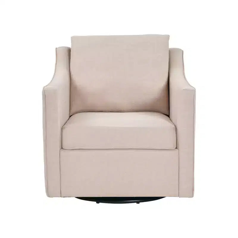 Bestier Swivel Accent Square Chair with Thick Padded Backrest Cushion, Lounge Reading Chair for Living Room Bedroom Small Spaces
