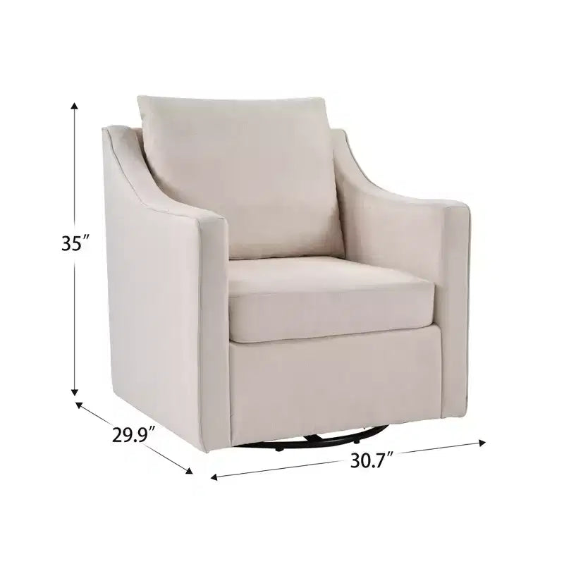 Bestier Swivel Accent Square Chair with Thick Padded Backrest Cushion, Lounge Reading Chair for Living Room Bedroom Small Spaces