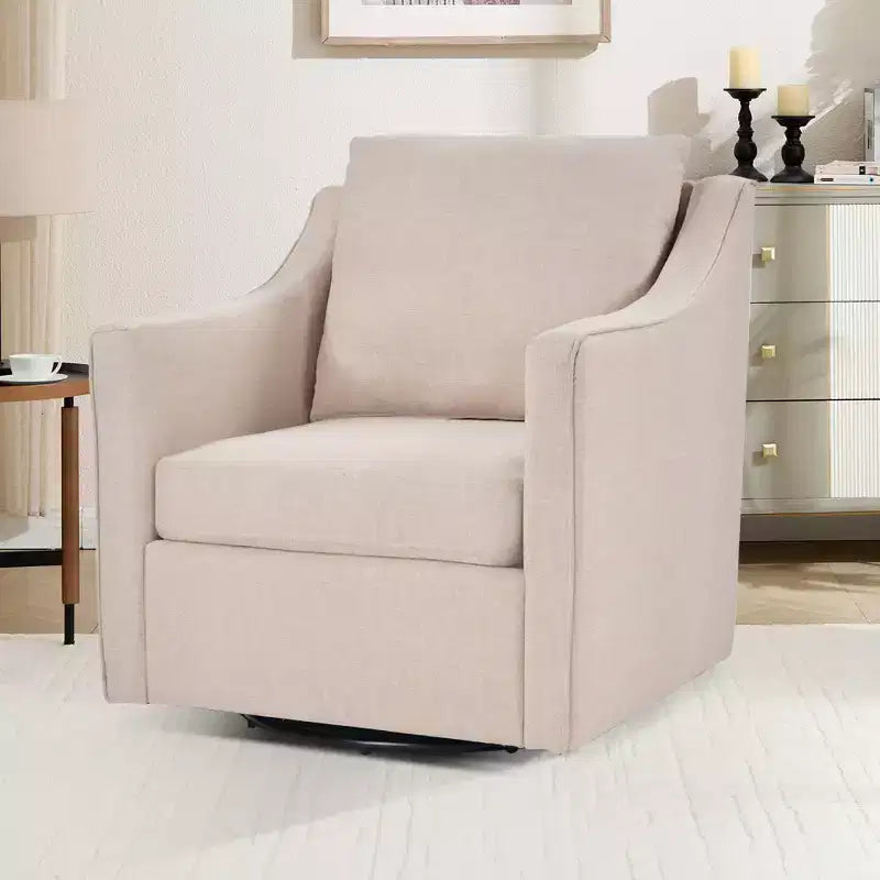 Bestier Swivel Accent Square Chair with Thick Padded Backrest Cushion, Lounge Reading Chair for Living Room Bedroom Small Spaces