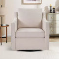 Bestier Swivel Accent Square Chair with Thick Padded Backrest Cushion, Lounge Reading Chair for Living Room Bedroom Small Spaces